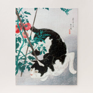 Katze mit Tomato-Pflanze (1931) von Hiroaki Takaha
