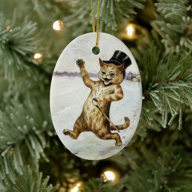 Katze mit Top Hat & Cane ・ Louis Wain ・ Ornament (Baum)