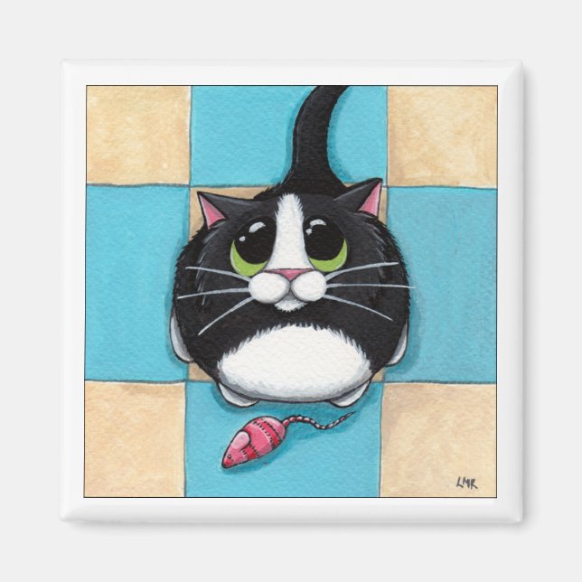 Katze mit Toy Mouse Magnet (Vorne)