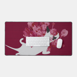 Katze mit verzauberten Blume Schreibtischunterlage