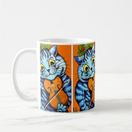 Katze mit Violine von Louis Wain Cup Tasse