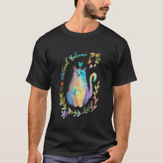 Katze mit Vogel auf dem Kopf, Tierharmonie, Naturb T-Shirt