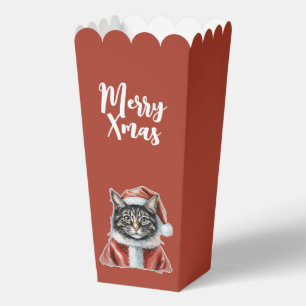 Katze mit Weihnachtsmann-Outfit - Weihnachten 1 Geschenkschachtel