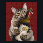 Katze mit Weinflasche Puzzle<br><div class="desc">Es ist Weinzeit! | Avanti,  die Global Spaß Brand™,  unterhält die Welt mit ihren Feel Good Funny Grußkarten seit über 40 Jahren. Unsere Figuren leben das Leben voll und feiern den Spaß im Alltag.</div>