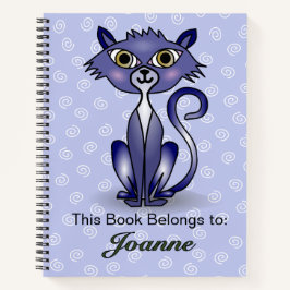 Katze mit weißem Swirt-HintergrundNotebook Notizbuch