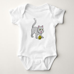 Katze mit Wollgarnkugel Baby Strampler