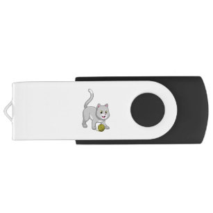 Katze mit Wollgarnkugel USB Stick