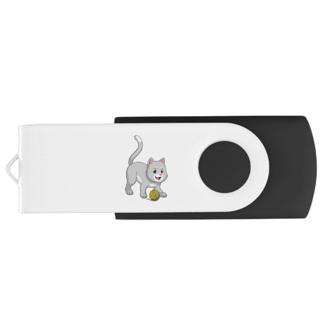 Katze mit Wollgarnkugel USB Stick (Rückseite)