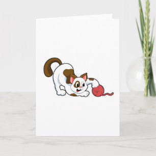 Katze mit Wollknäuel Karte