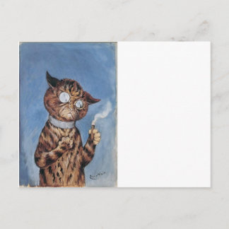 Katze mit Zigarre Postkarte