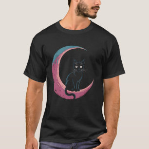 Katze Mond Halbmond Mondkatze Kätzchen Katzenliebh T-Shirt