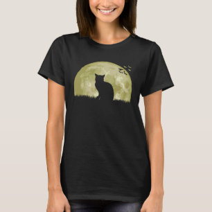 Katze Mond Licht Nacht T-Shirt