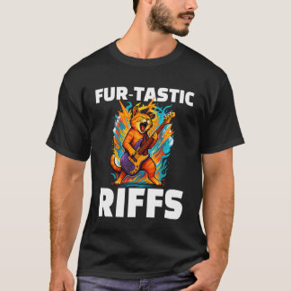 Katze Musik Gitarren-Riff Rock Fur Tastische Riffs T-Shirt