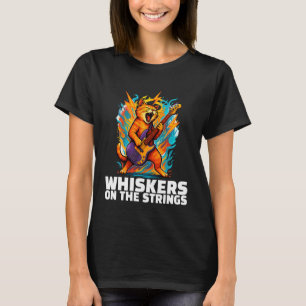 Katze Musik Gitarren-Riff Rock Schnurrhaare auf de T-Shirt
