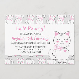 Katze Muster Geburtstagskind Einladung