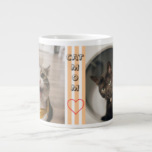 Katze Mutter Zwei Foto gestreift Pastellfarben Jumbo-Tasse