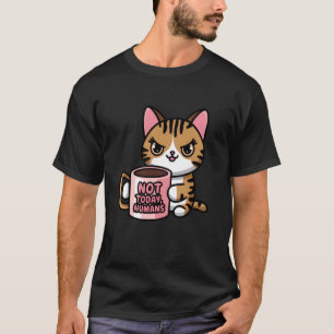 Katze Nicht Heute Menschen Lustig Kaffee Liebhaber T-Shirt