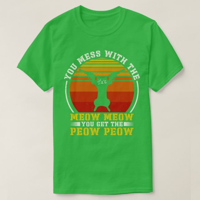 Katze nicht mehr mit der Meow Meow Cat Shooting Gu T-Shirt (Design vorne)