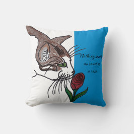 Katze Nichts riecht so süß wie eine Rose Kissen