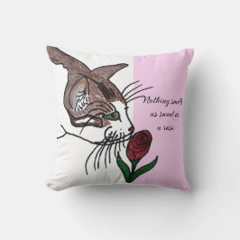 Katze Nichts riecht so süß wie eine Rose Kissen
