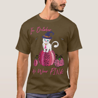 Katze Niedlich im Oktober tragen wir rosa Brustkre T-Shirt