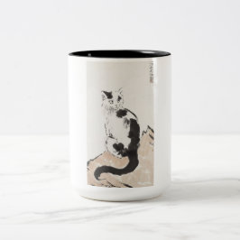 Katze (Niedlich Kitten) (Adorable Kitty) (von Xu B Zweifarbige Tasse