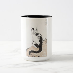 Katze (Niedlich Kitten) (Adorable Kitty) (von Xu B Zweifarbige Tasse