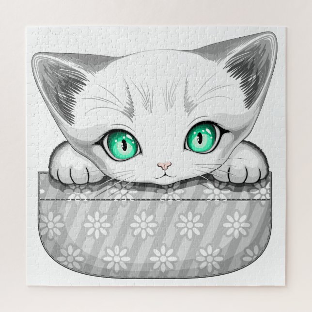 Katze Niedlich und spielerisch aus einem Pocket (Vertikal)