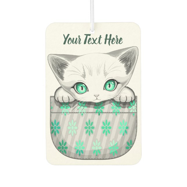 Katze Niedlich und spielerisch aus einem Pocket Autolufterfrischer (Vorderseite)