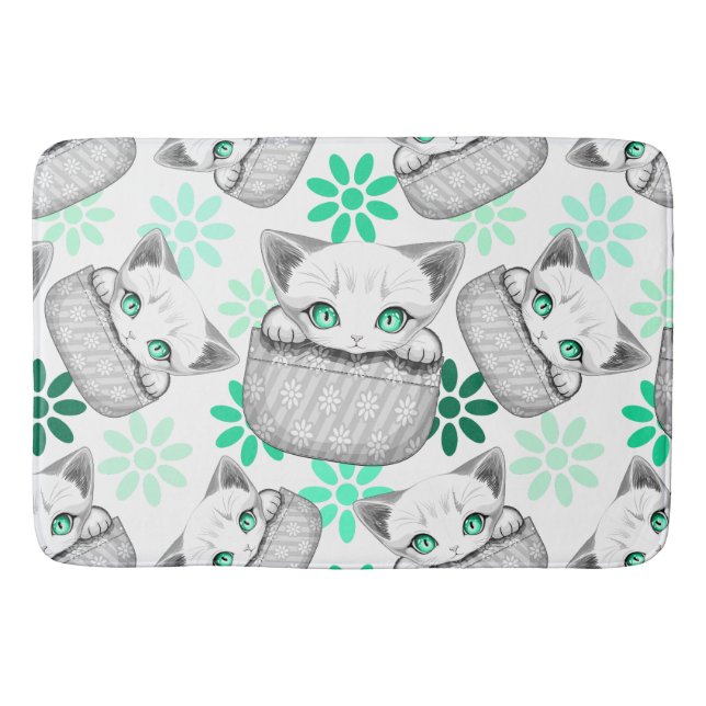 Katze Niedlich und spielerisch aus einem Pocket Badematte (Vorderseite)