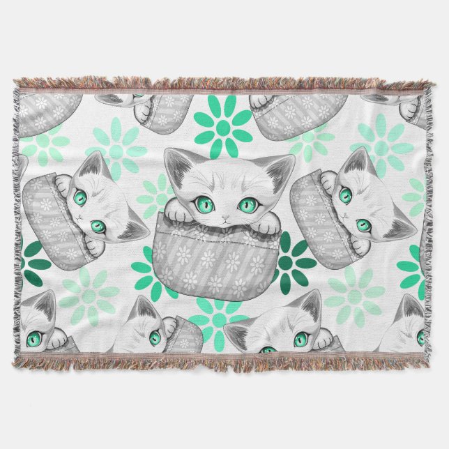 Katze Niedlich und spielerisch aus einem Pocket Decke (Vorderseite)