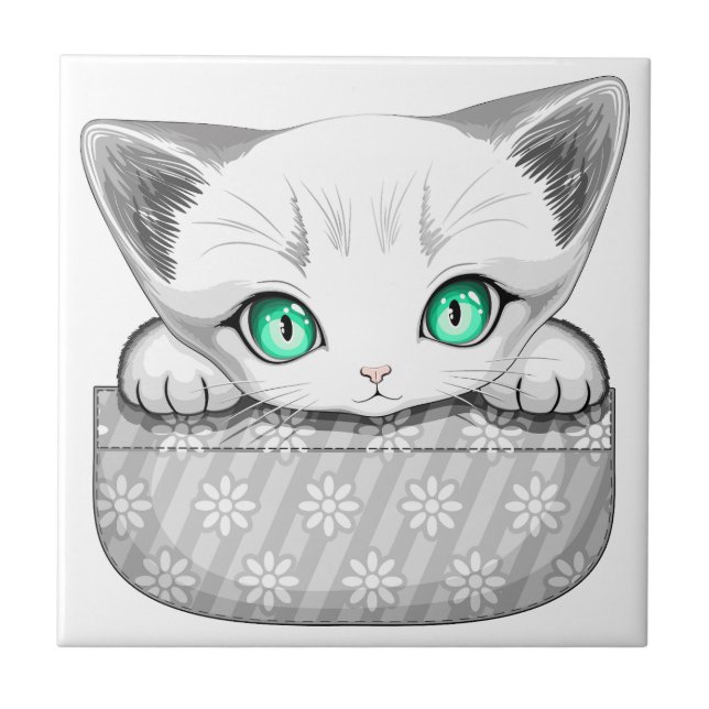 Katze Niedlich und spielerisch aus einem Pocket Fliese (Vorderseite)
