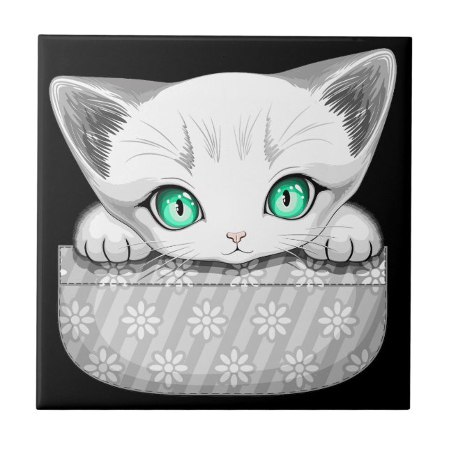 Katze Niedlich und spielerisch aus einem Pocket Fliese (Vorderseite)