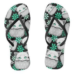 Katze Niedlich und spielerisch aus einem Pocket Flip Flops