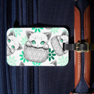 Katze Niedlich und spielerisch aus einem Pocket Gepäckanhänger