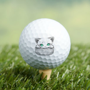 Katze Niedlich und spielerisch aus einem Pocket Golfball