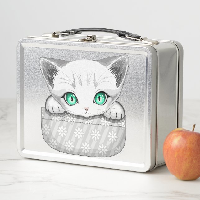 Katze Niedlich und spielerisch aus einem Pocket Metall Brotdose (Beispiel)