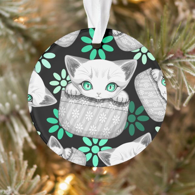Katze Niedlich und spielerisch aus einem Pocket Ornament (Baum)