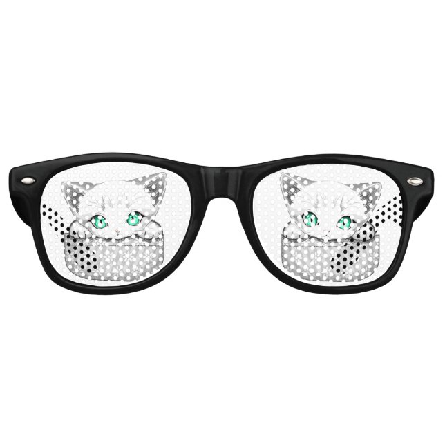 Katze Niedlich und spielerisch aus einem Pocket Partybrille (Vorderseite)