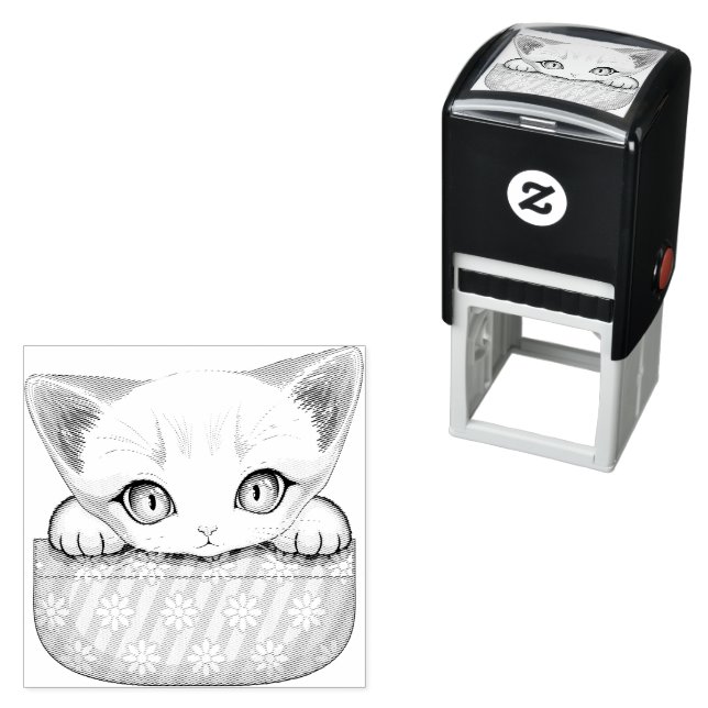 Katze Niedlich und spielerisch aus einem Pocket Permastempel (Beispiel)