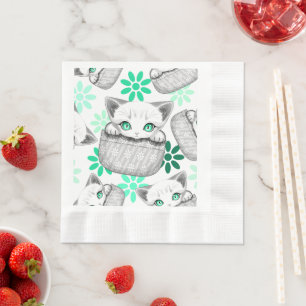 Katze Niedlich und spielerisch aus einem Pocket Serviette