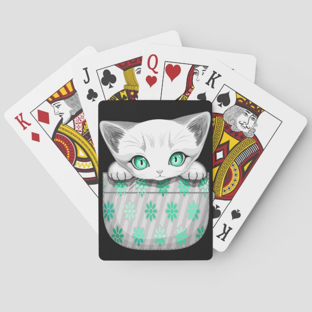 Katze Niedlich und spielerisch aus einem Pocket Spielkarten (Rückseite)
