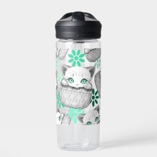 Katze Niedlich und spielerisch aus einem Pocket Trinkflasche