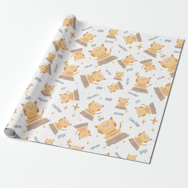Katze - Niedliche Yogakatze für Katze Lover, Yoga  Geschenkpapier (Ungerollt)