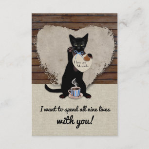 Katze Nine lebt Personalisierte Valentinkarte Einladung