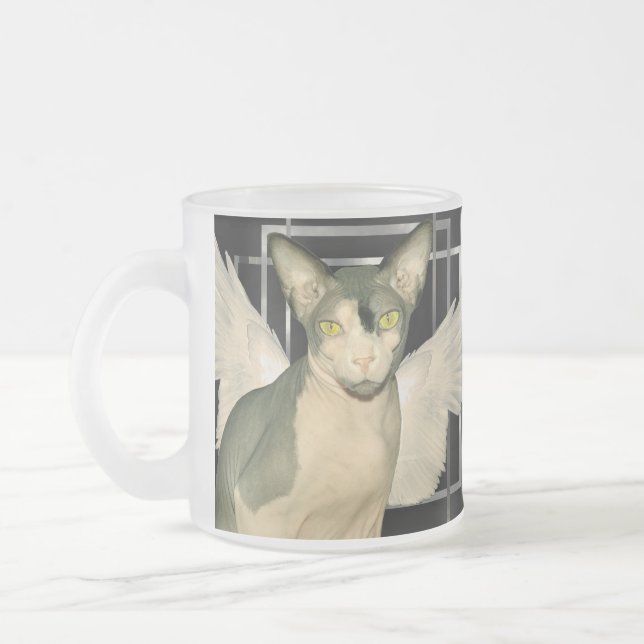 Katze Ninja Engel der Tassen-| Sphynx Mattglastasse (Links)