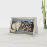 Katze Notecard, Mondschein-Katzen Louis Wain