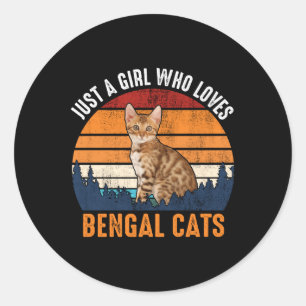 Katze - Nur ein Mädchen, das Bengalische Katzen Li Runder Aufkleber