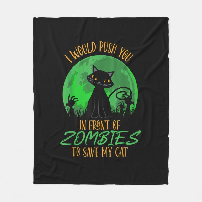 Katze oder ich würde dich vor Zombies zum Sav brin Fleecedecke (Vorderseite)