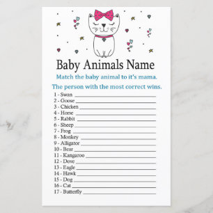 Katze oder Kitten Baby Animes Name Game